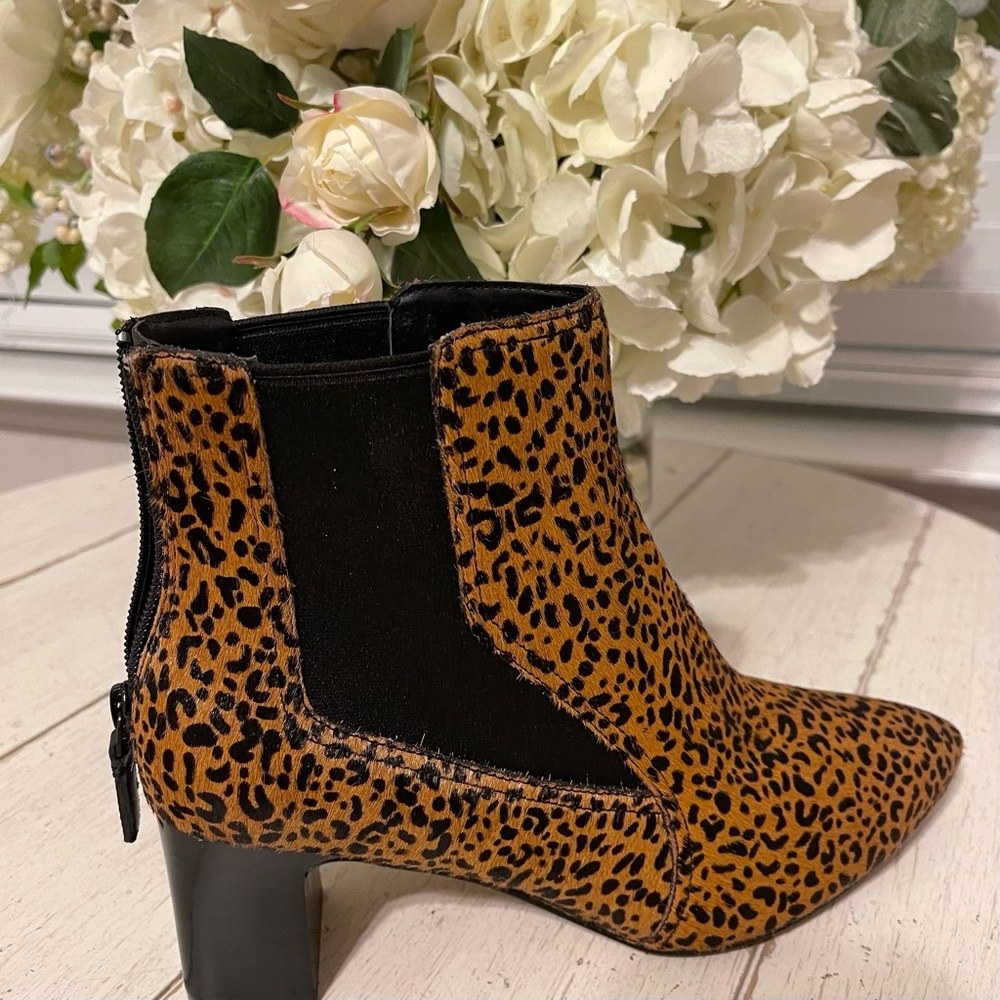 Cole Haan Animal Print ankle boots.